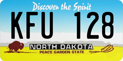 ND license plate KFU128