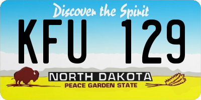 ND license plate KFU129
