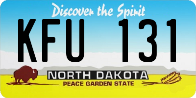 ND license plate KFU131