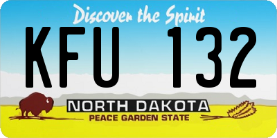 ND license plate KFU132