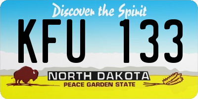 ND license plate KFU133