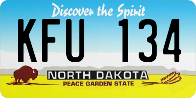 ND license plate KFU134