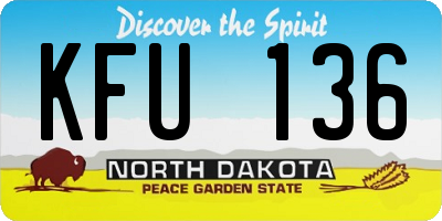 ND license plate KFU136