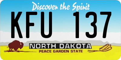 ND license plate KFU137