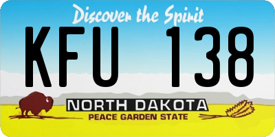 ND license plate KFU138