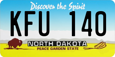 ND license plate KFU140