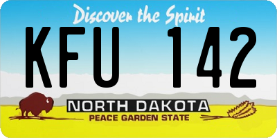 ND license plate KFU142