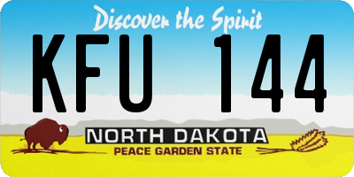 ND license plate KFU144