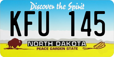 ND license plate KFU145