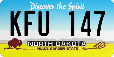 ND license plate KFU147