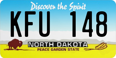 ND license plate KFU148