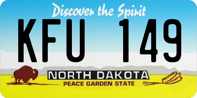 ND license plate KFU149