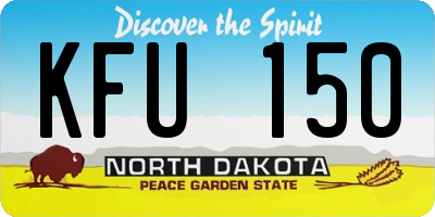 ND license plate KFU150