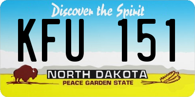 ND license plate KFU151