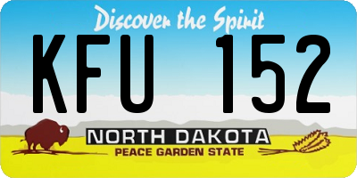 ND license plate KFU152