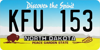 ND license plate KFU153