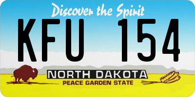 ND license plate KFU154