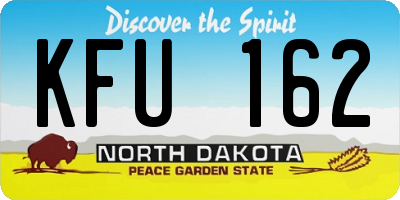 ND license plate KFU162