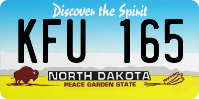 ND license plate KFU165