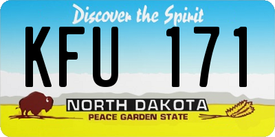 ND license plate KFU171