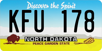 ND license plate KFU178