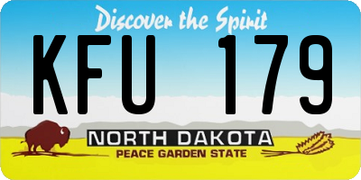ND license plate KFU179