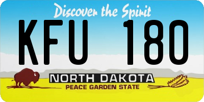 ND license plate KFU180