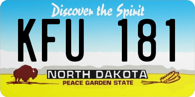 ND license plate KFU181