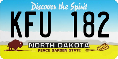 ND license plate KFU182