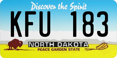 ND license plate KFU183