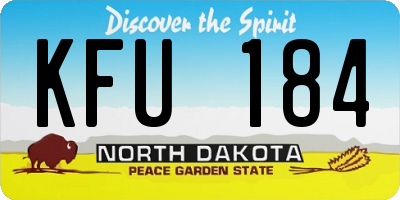 ND license plate KFU184
