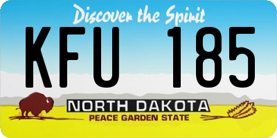ND license plate KFU185