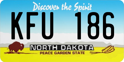 ND license plate KFU186