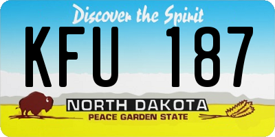 ND license plate KFU187