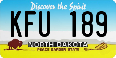 ND license plate KFU189