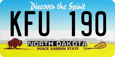 ND license plate KFU190