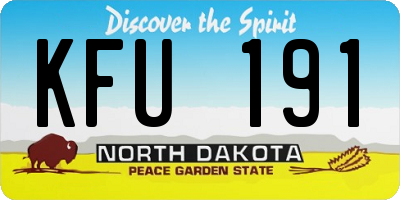 ND license plate KFU191