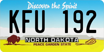 ND license plate KFU192