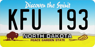 ND license plate KFU193