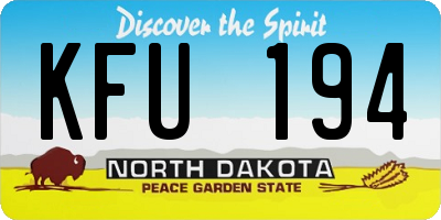 ND license plate KFU194