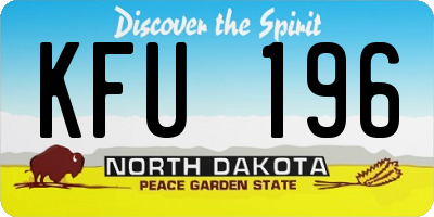 ND license plate KFU196