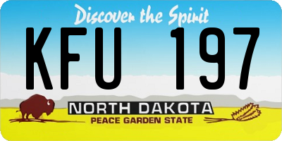 ND license plate KFU197
