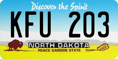 ND license plate KFU203