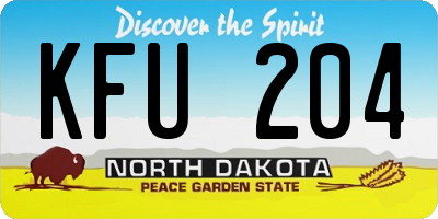 ND license plate KFU204