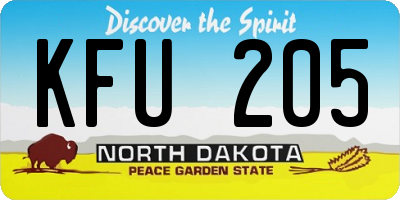 ND license plate KFU205