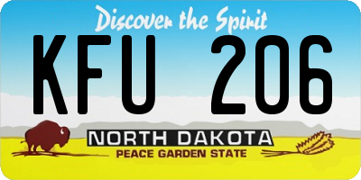 ND license plate KFU206