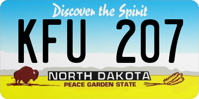ND license plate KFU207