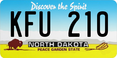 ND license plate KFU210