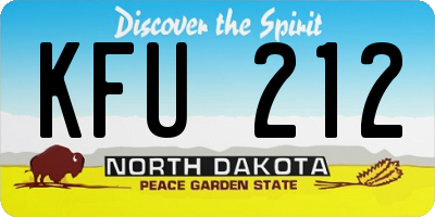 ND license plate KFU212