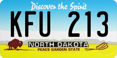 ND license plate KFU213